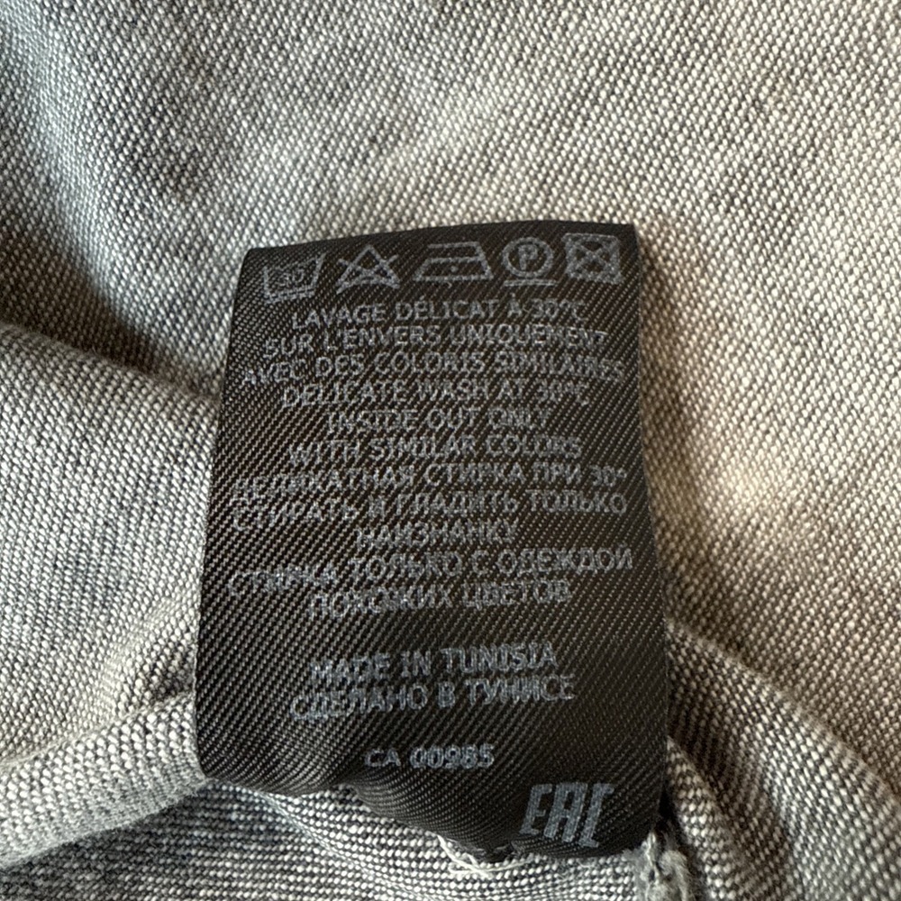 Isabel Marant Étoile Idety Ruffle Denim Cotton Long Sleeve Shirt Gray Women's 38 - Picture 12 of 14